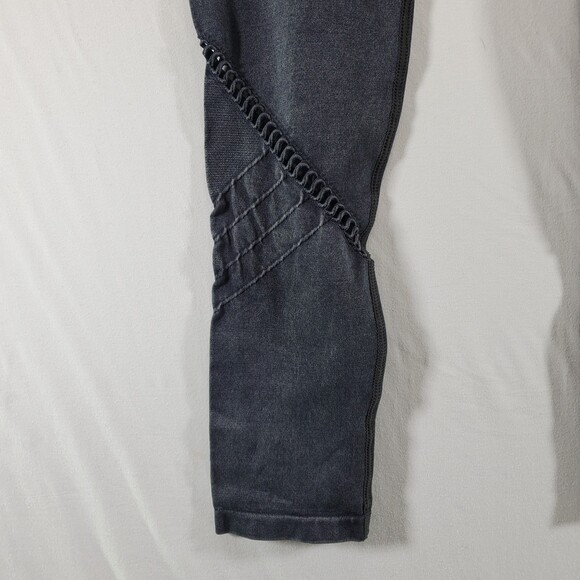 S Soul by Soulcycle Moto Cutout Soft Black Charcoal Compression Leggings Skull - Picture 7 of 9